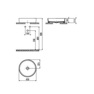 Loop Yuvarlak Çanak Lavabo 45 cm Mat Cappuccino LP145
