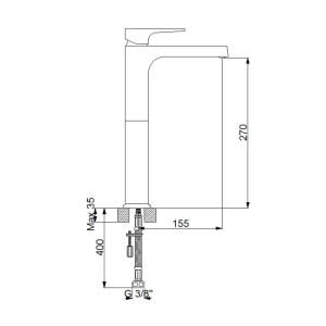 Aqua Çanak Tipi Lavabo Bataryası Siyah 941001B
