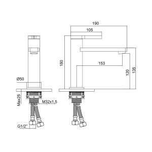 Bold Lavabo Bataryası Siyah 910521B