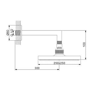 Corner Duvardan Ayarlı Duş Başlığı 470531ABS
