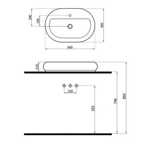 Elips Batarya Delikli Lavabo 5026BT