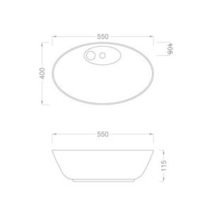 Beyaz Tezgahüstü Çanak Lavabo W-291