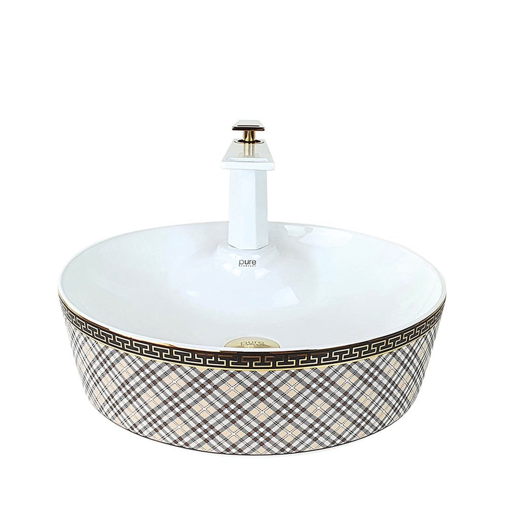 Ekose Desen Çanak Lavabo TR-101