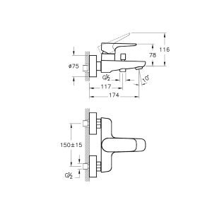 Artema X-Line Banyo Bataryası A42324