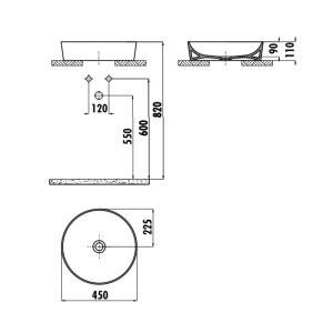Ultra Setüstü Lavabo 45 cm UL145