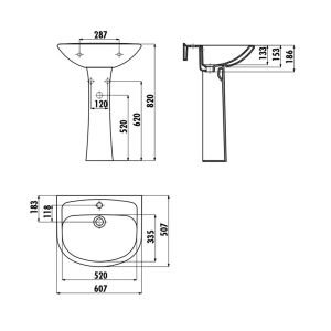 Pitta 60 cm Lavabo PA060
